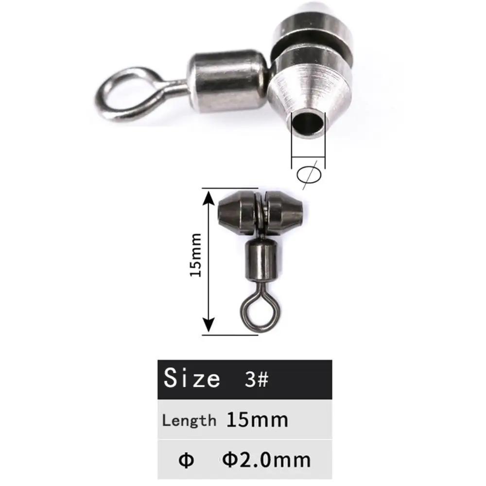 10 Stück Angel-Wirbel 3-Wege Edelstahl Angel-Verbinder Kugellager Wirbelhaken für Karpfen Angelzubehör Werkzeug