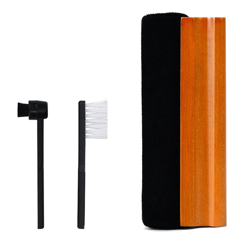 Velvet AntiStatic Cleaning Brush with Ergonomic Wood Handle for Better Sound Quality Needle Cleaning Brush