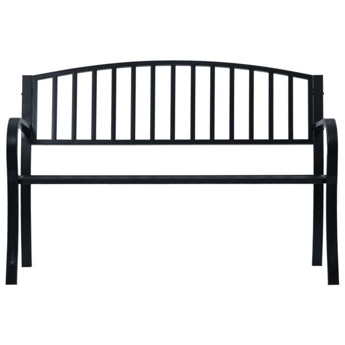 Banc de jardin - vidaXL - 47941 - Acier - Noir - 125 cm - 2 personnes