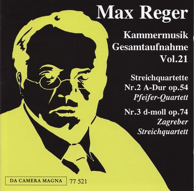 CD MAX REGER - Kammermusik 21:streichquartett DaCa77521 Da Camera Magna 1998 Germany Classical Used
