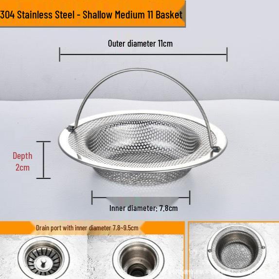 

Stainless Steel Cross-border Kitchen Sink Basket Filter for Vegetable Washing