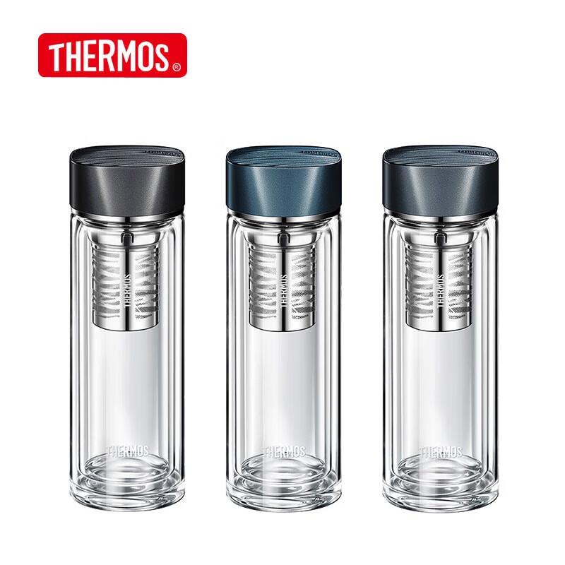 THERMOS Water Wave Walker 400ml Double-layer Glass Tea Infuser Bottle