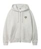 Wacky Willy Basic Logo Zip-Up Hoodie Light Gray
