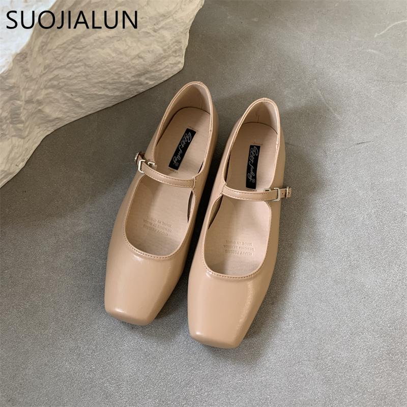 Fashion 2024 Summer New Brand Women Flats Fashion Square Toe Shallow Mary Jane Shoes Soft Casual Ballet Shoes Slingback Shoes