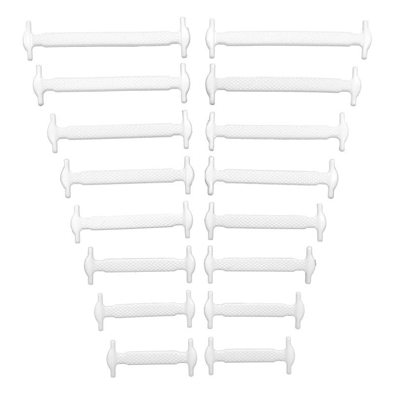 

Ленивые искусственные силиконовые шнурки, высокоэластичные шнурки без завязывания, прочные, легко чистятся, универсальные аксессуары для обуви 16PCS белый