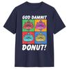 Unisex T-Shirt Gottverdammt Donut Katze Pop Art DCC Vintage Baumwolle T-Shirt Kurzarm T-Shirts Rundhals Kleidung Geschenkidee