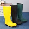 Stylish and Simple Tall Tube Matte Men's Rain Shoes Yellow Wading Boots Fishing River Men's Water Shoes Wear-resistant Men's Rubber Shoes