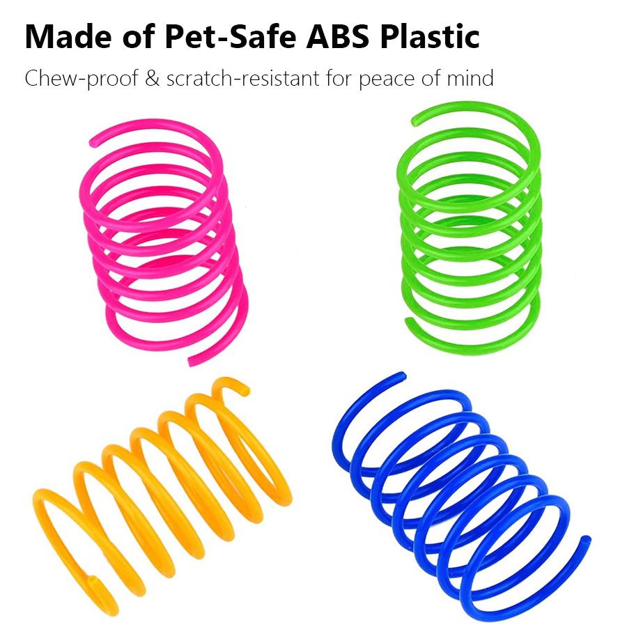 4Pcs Colorful Cat Spring Toys, Bouncing Toy for Indoor Cats, Kitten Interactive Play, Fun & Safe for Cats to Chase