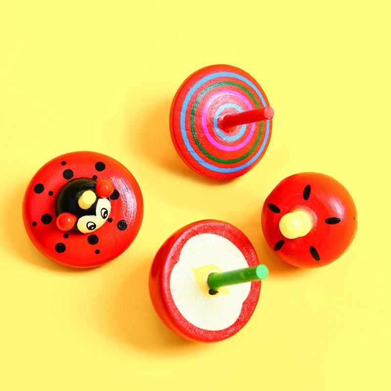 New Style Nostalgic Wooden Spinning Top Toy for Boys & Girls - Creative Hand-Twist Decompression Fun