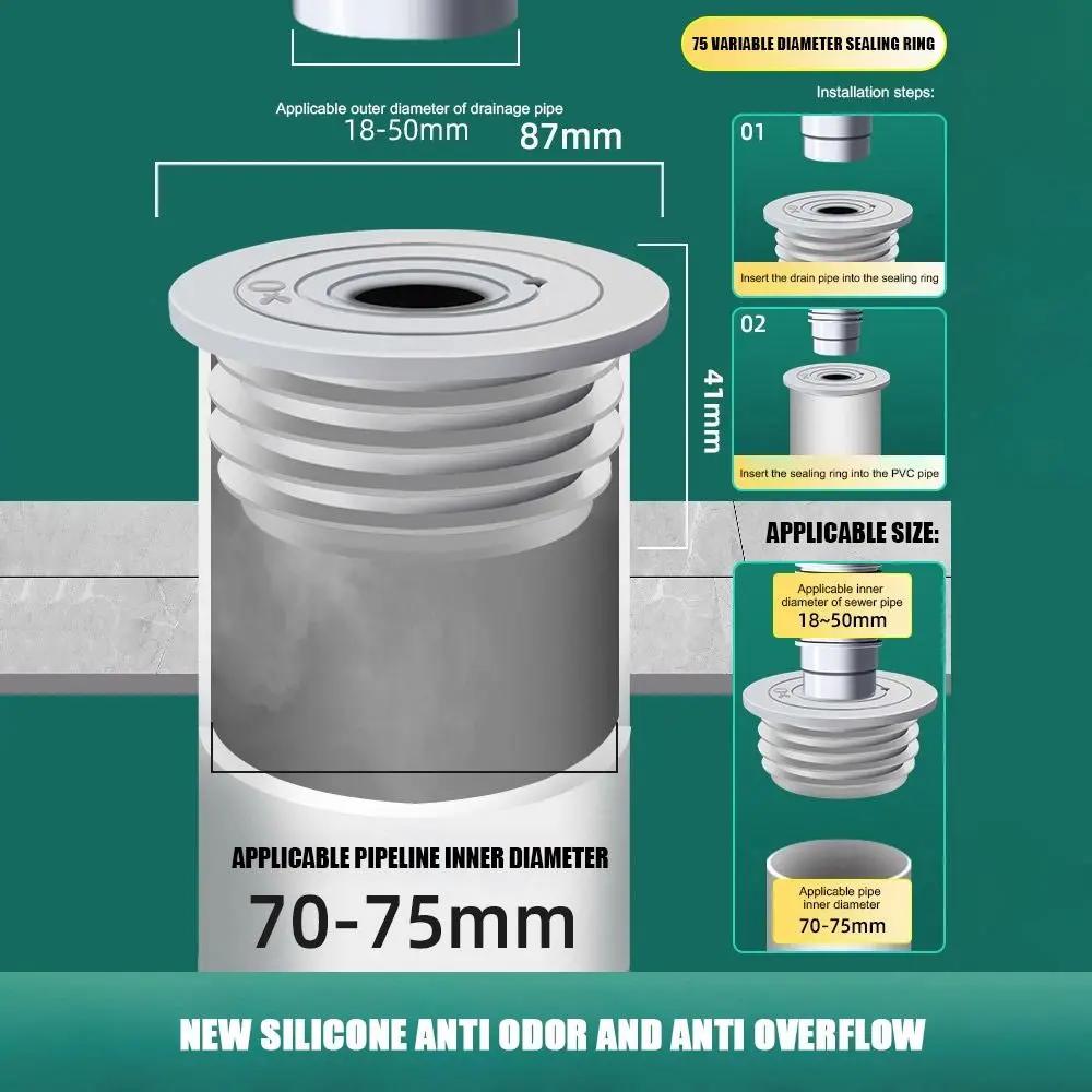 Durable Anti Odor Washbasin Floor Drain Core Shower Drainer Sewer Strainer Plug Insect Prevention Water Pipe Connector