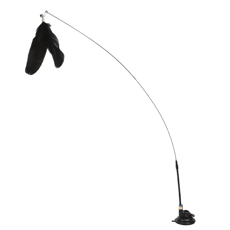 Interactive Cat Toy Handfree Cat Stick Playing Kitten Playing Teaser Wand Toy Suction Cup Feather Cat Wand Pet Supplies