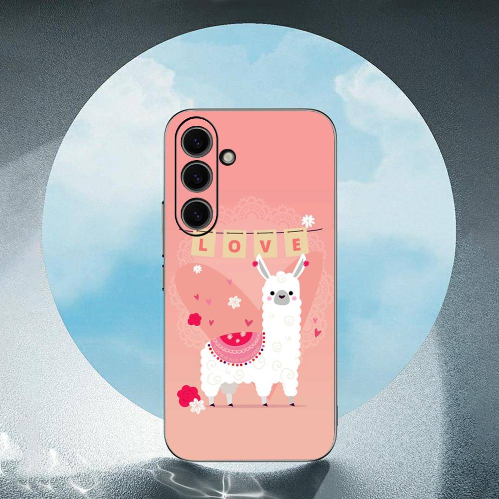 Lama Llama Alpacas Animal For Samsung Galaxy S25 S24 S23 Ultra S22 S21 Plus S20 Black Soft Silicone Protective Case