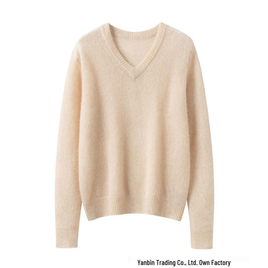 Damen Kaschmirpullover mit V-Ausschnitt - Einfaches & Vielseitiges Basic-Oberteil