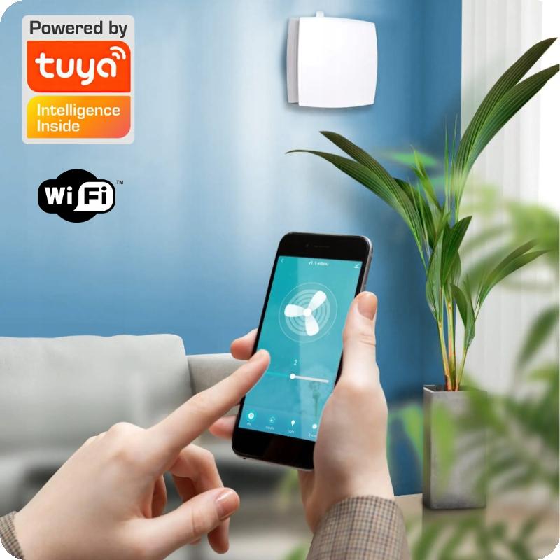 Unidade de Recuperação de Calor de Parede Wifi Tuya Controle Remoto Filtro 60 M³/H Ventilador 3 Velocidades