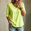 Women's V-Neck T-Shirt Short Sleeve Casual Fit Versatile