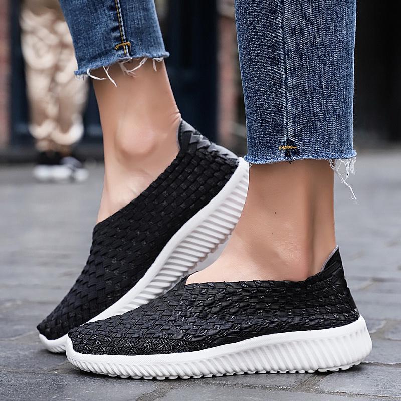 Summer Women Lightweight Slip on Sneakers Casual Plus Size Flats Loafers Soft Beach Walking Sports Shoes