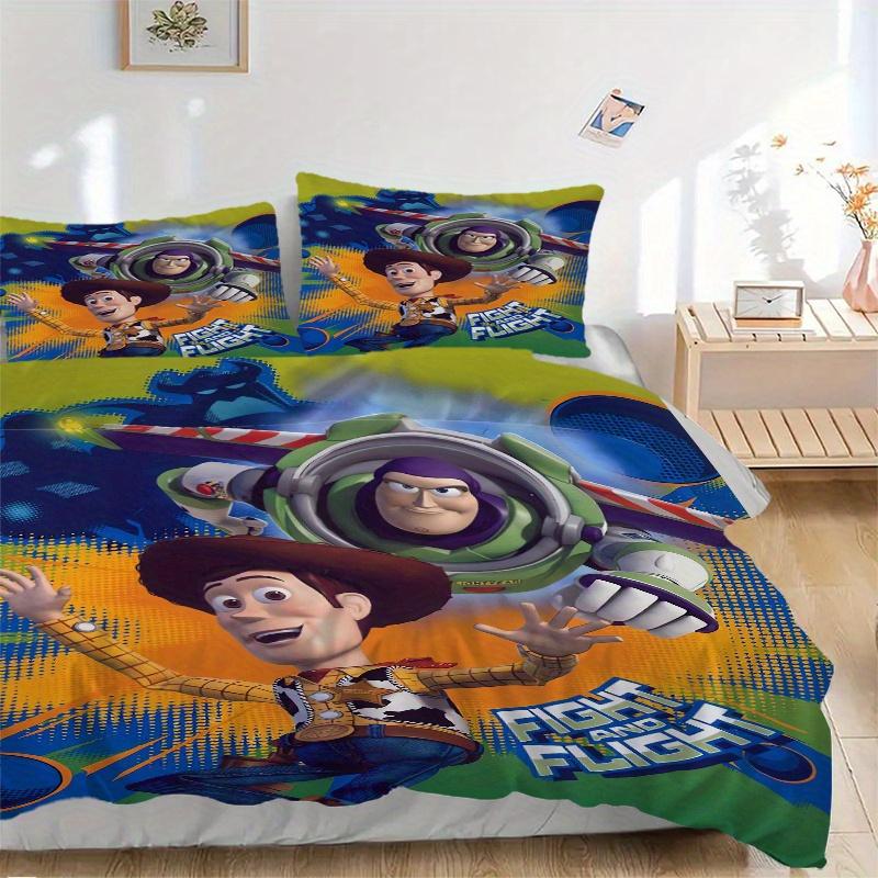 

3pcs Cartoon Buzz Lightyear & Woody Bedding Set - Includes Quilt Cover and Pillowcases, Suitable for All Seasons, Machine Washable - Ideal Gift f 135x200cm