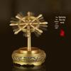  Ornement Spinner Roue de Navire en Laiton Rotatif - Décoration de Bureau en Métal & Cadeau