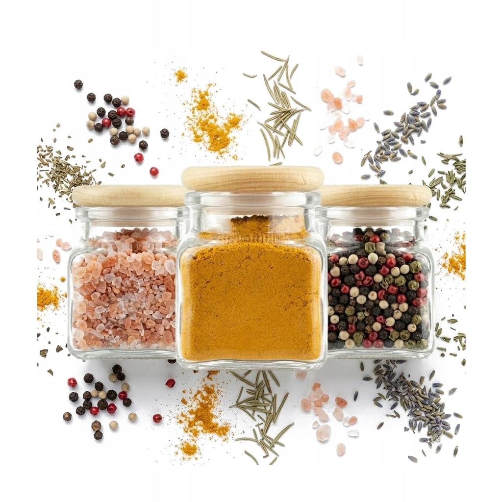 5x JAR 120ML FOR SPICES, Herbs, Tea, Candles, WOODEN CORK