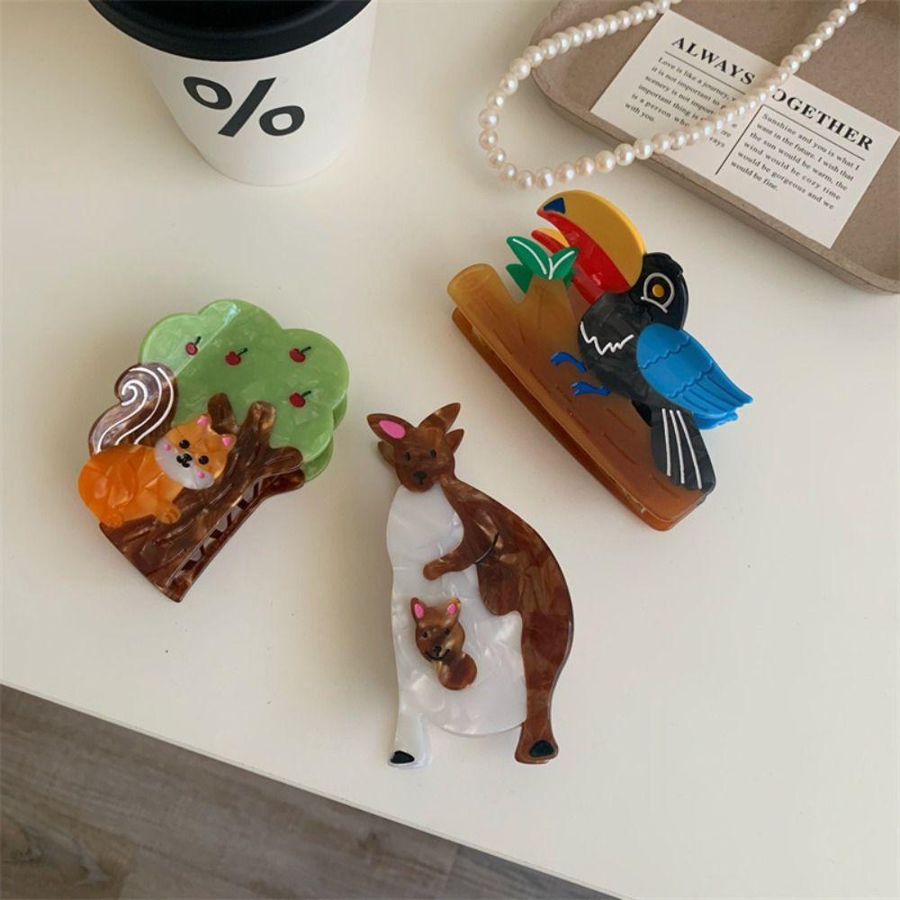 Creative Animal Hair Clip Cartoon Bird Shark Clip Creative Acetate Hair Claw Travel