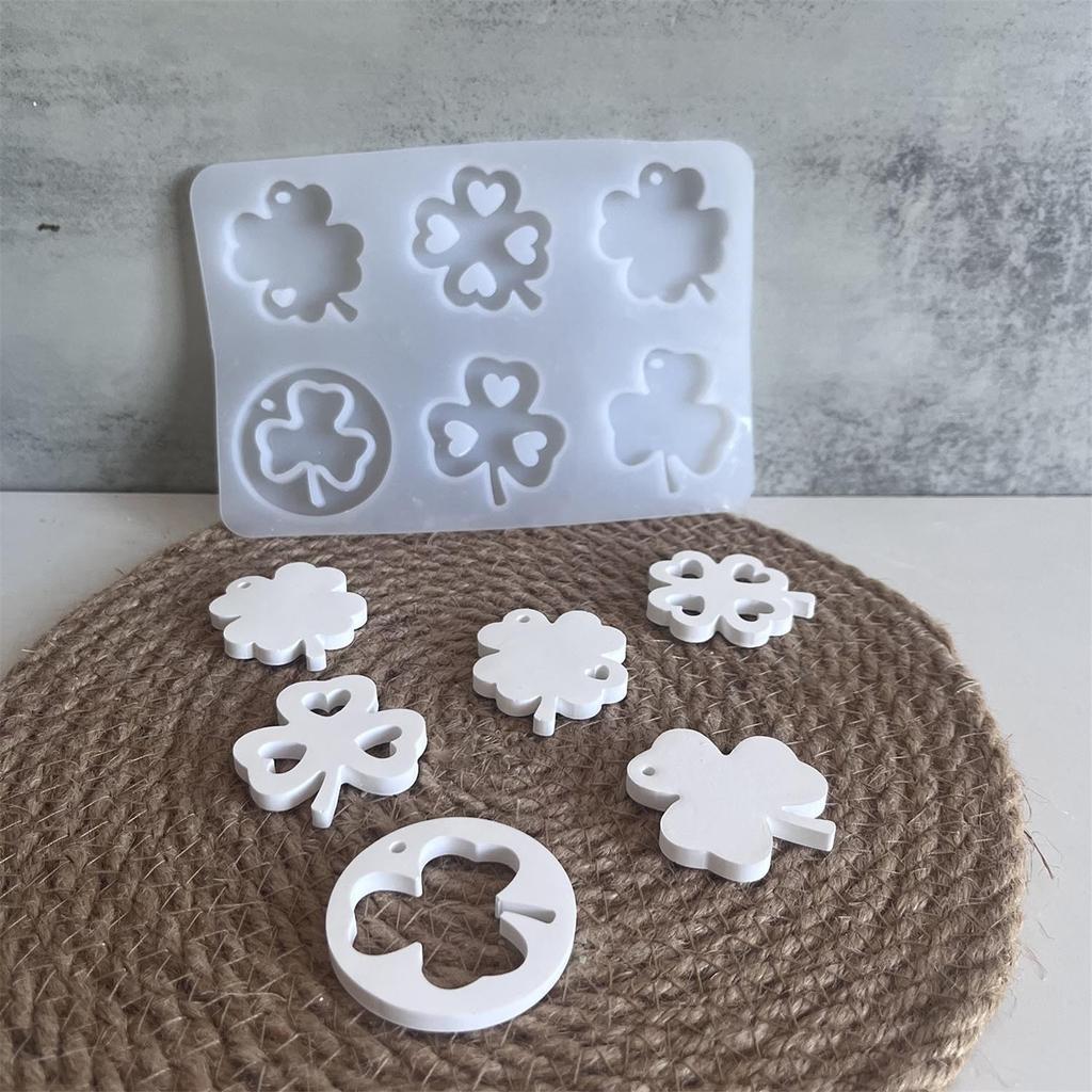 Silicone Resin Mold Jewelry Pendant Molds Four Leaf Clover Shape Silicone Pendant Molds Resin Craft Mold for Pendant