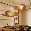 Bamboo Hat Lampshade Natural Pendant Light Hanging Handmade Indoor Decoration Custom Design Living Room Hotel