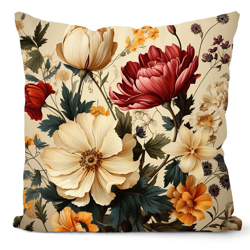 

Ретро Цветочная Наволочка Дом Гостиная Диванная Подушка Балкон Автомобильная Подушка Декорация 45 * 45Cm without pillow core