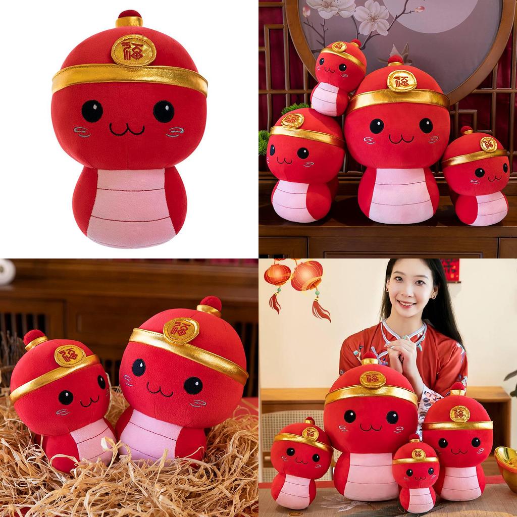 Adorable Plush Snake Doll Cute Zodiac Snake Toy Soft Stuffed Animal Gifts For Kids