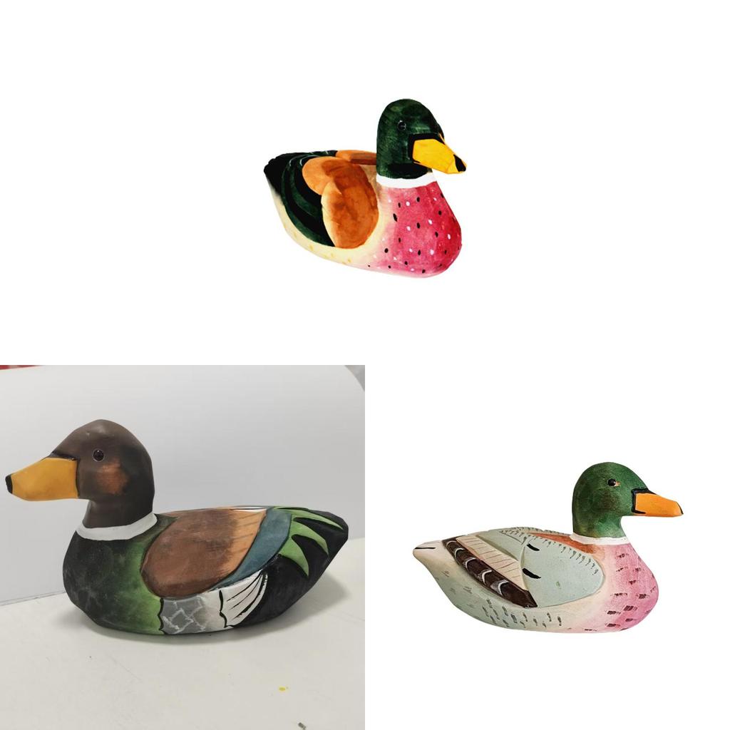 Wooden Handcrafted Duck Figurine For Home Office And Garden Decor