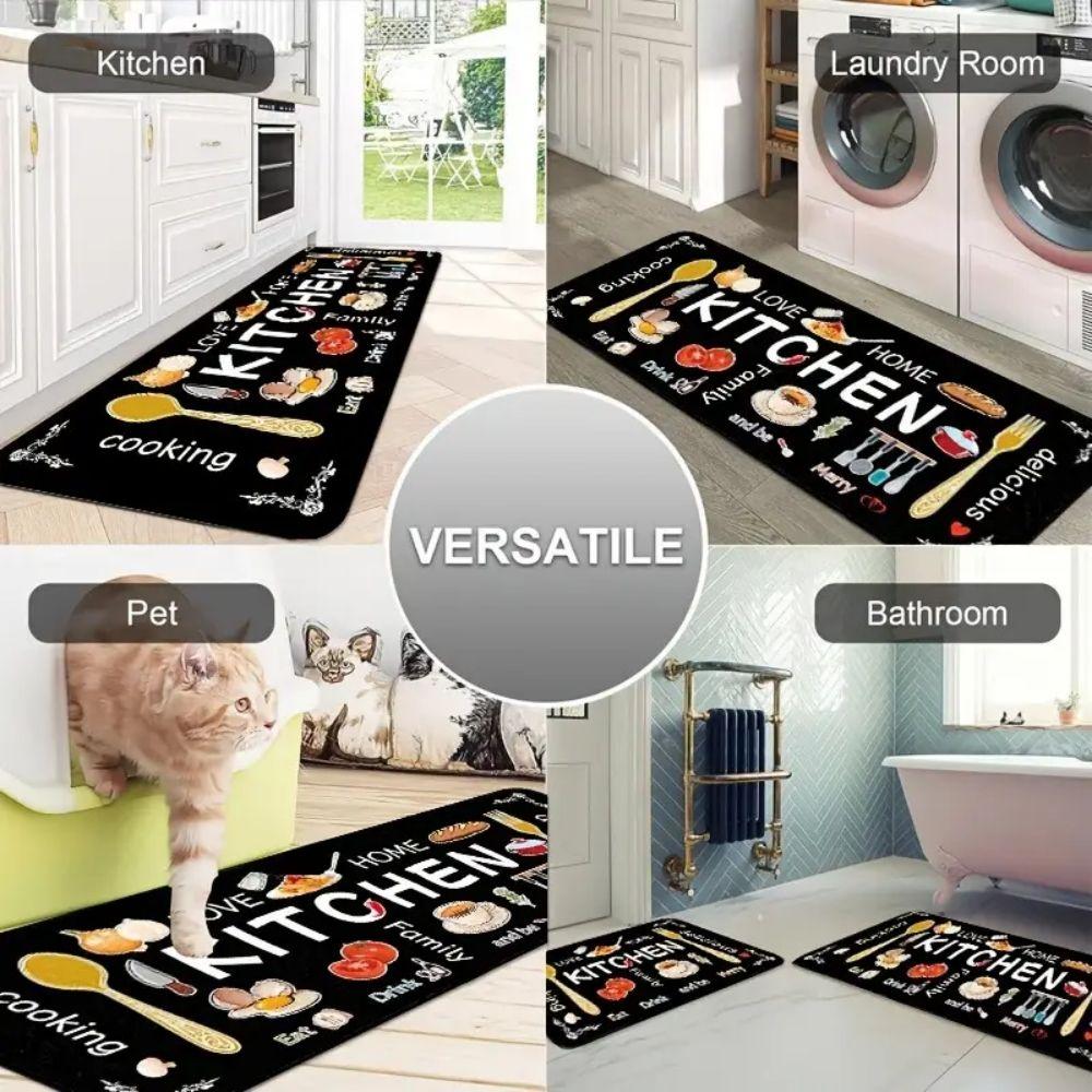 VIKAMA 2pcs Kitchen Floor Mats Are Machine Washable And Suitable For Living Rooms, Dining Rooms, Kitchens And Home Decoration