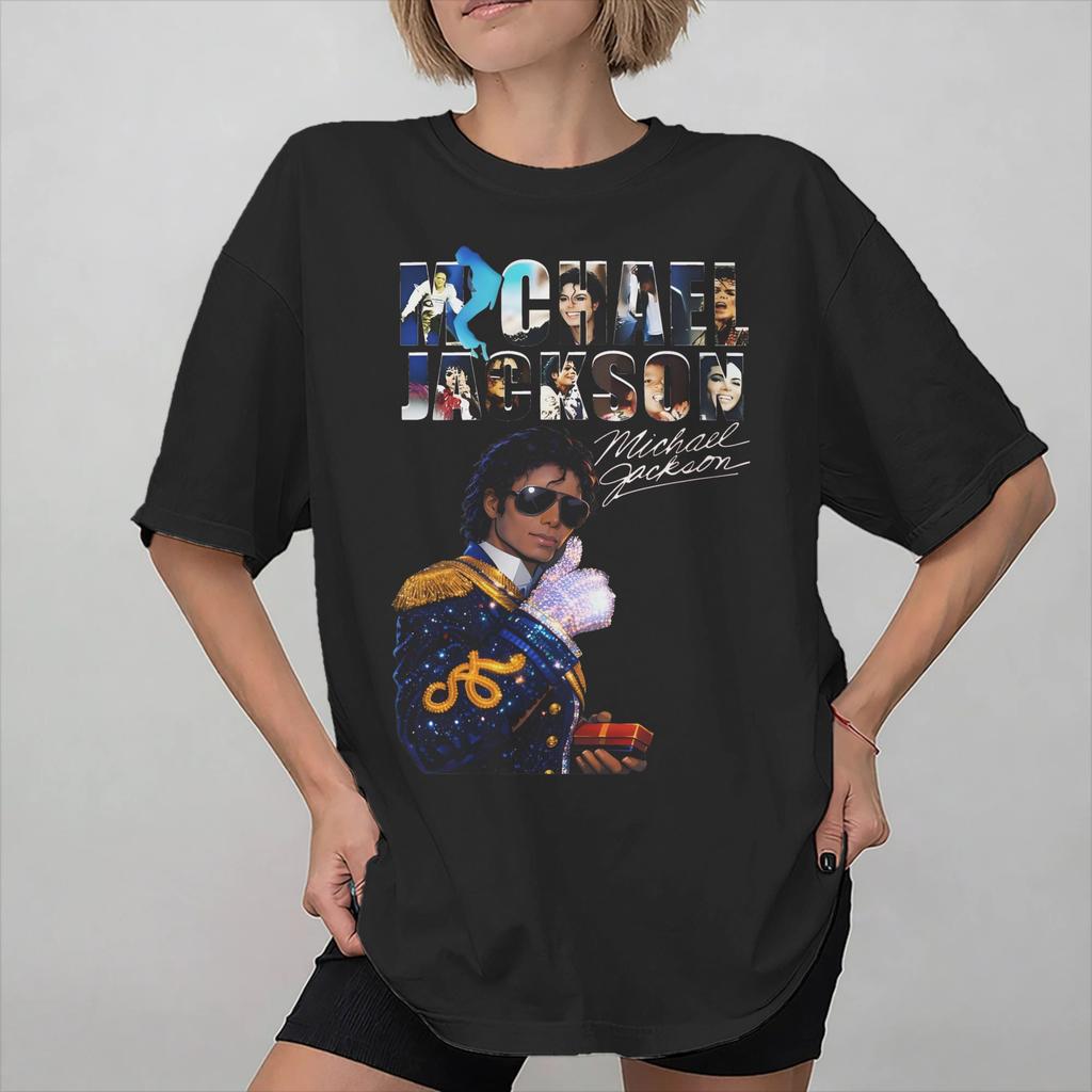 Unisexs Womens King of Pop Michaeles Jacksones MJ T Shirt 100 Cotton Printed Tee Shirts Clothing Outfits