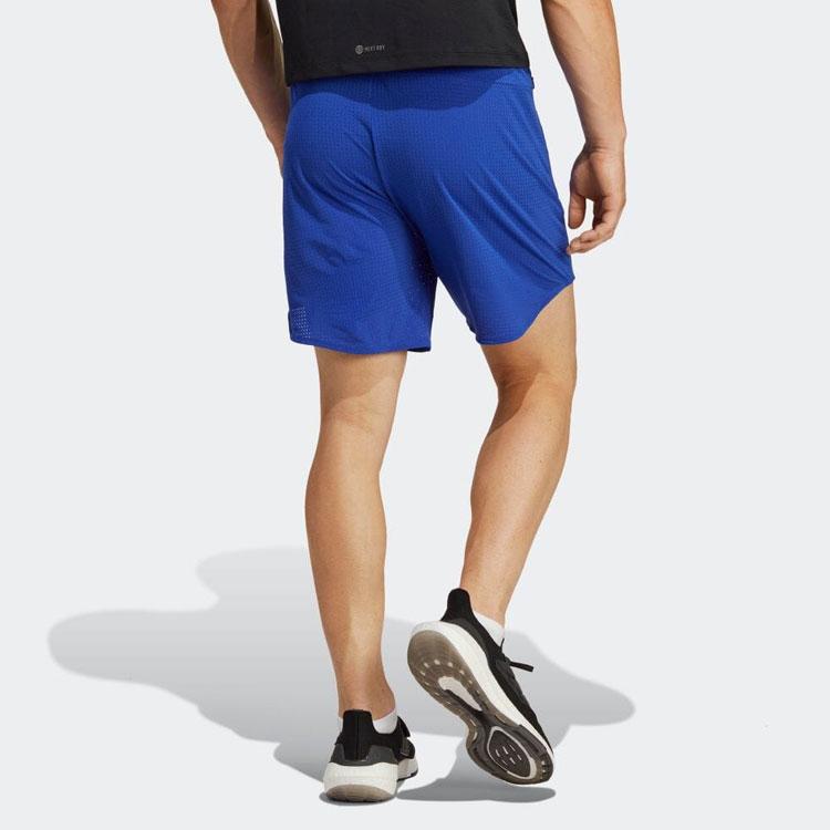 Adidas Solid Color Elastic Waist Logo Print Straight Leg Casual Shorts Men shorts Blue HS7454