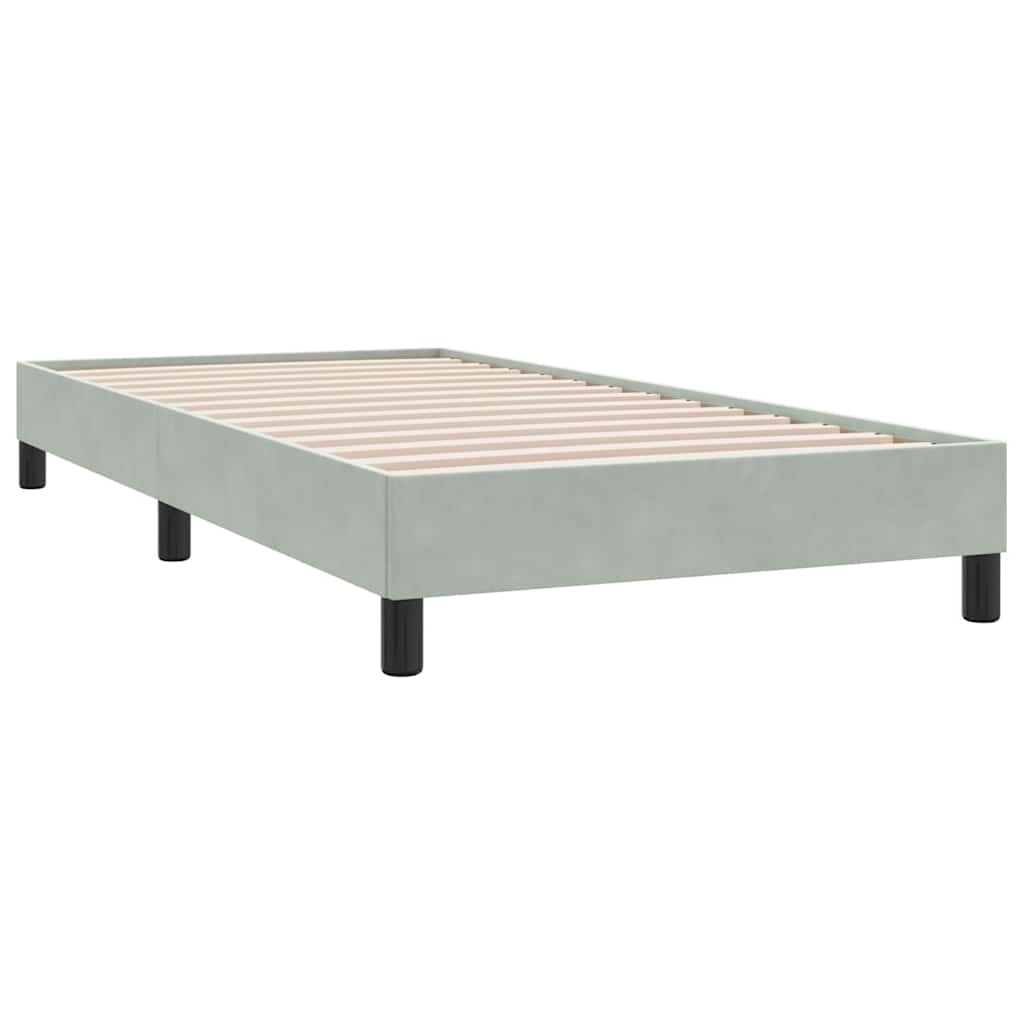 Box Spring Bed Without Mattress Light Grey 80 x 210 cm Velvet