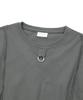 EPISODE UNTITLED Crop Cut-Off Logo Ring Point T-Shirt_Grey