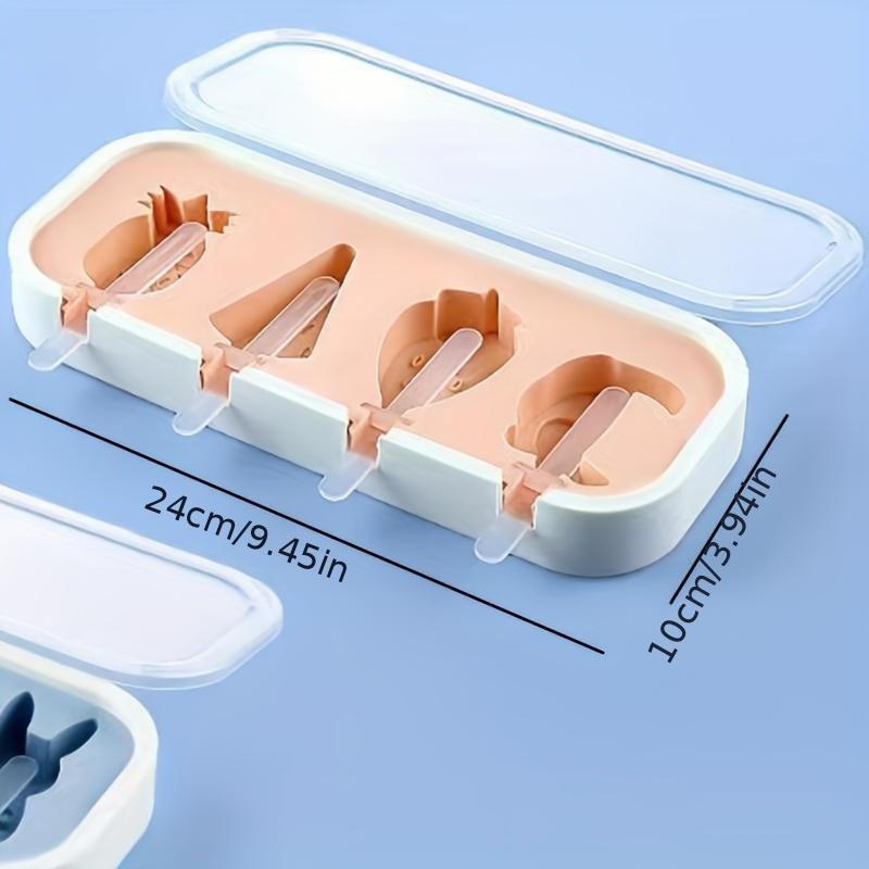 1pc BPA-Free Silicone Ice Pop Mold DIY Homemade Ice Cream  Popsicle Maker Kids Baby Fun Cartoon Shapes Popsicles Molds
