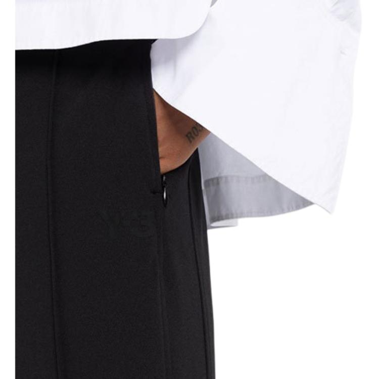 Y-3 FW21 Flared High-Waisted Ankle-Length Casual Pants Women Bottoms Black H61955