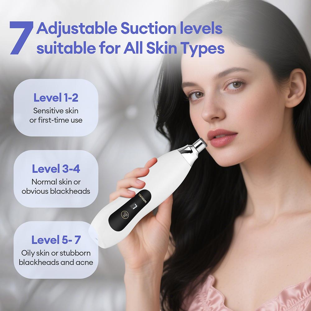 7 Gear Suction Diamond Microdermabrasion Machine -60KPa Handhold Diamond Facial Device Remove Blackhead Skin Exfoliate Tool