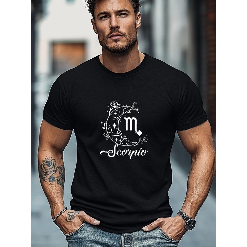 Men S Scorpio Pattern Summer Casual Short-Sleeve T-Shirt S