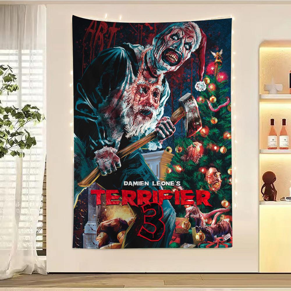 

Terrifier Horror Movie Anime Tapestry Hippie Flower Wall Carpets Dorm Decor Cheap Hippie Wall Hanging 74x94cm(29x37in)