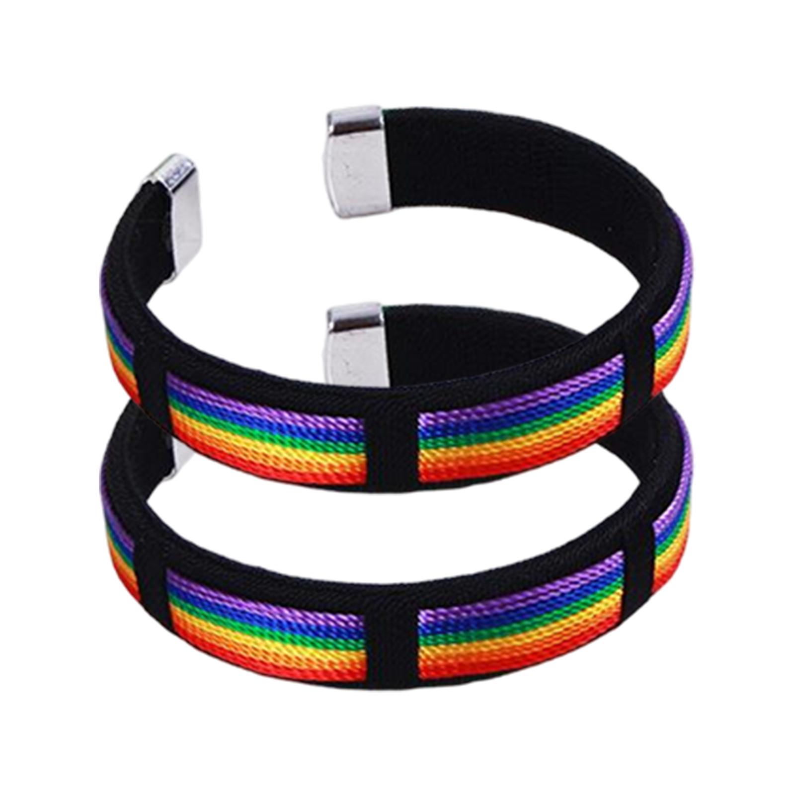 

2pcs Adjustable Open Cuff Bracelets Unisex Fabric Band Metal Tips Durable Lightweight Wristbands for Everyday Wear one size
