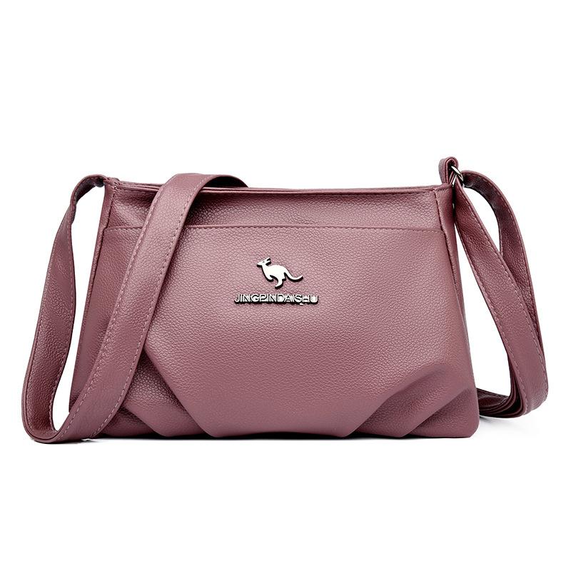 

Women s soft leather bags Women s autumn and winter new versatile large-capacity shoulder messenger bags фиолетовый