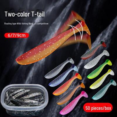 Two-Color T-Tail Soft Fishing Lure Worm