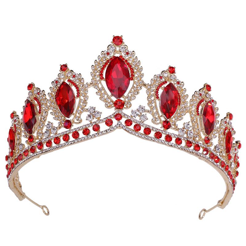 Baroque Vintage Crystal Tiaras Wedding Crown Bride Headdress Royal Queen Bridal Diadem Pageant Wedding Crown Hair Jewelry