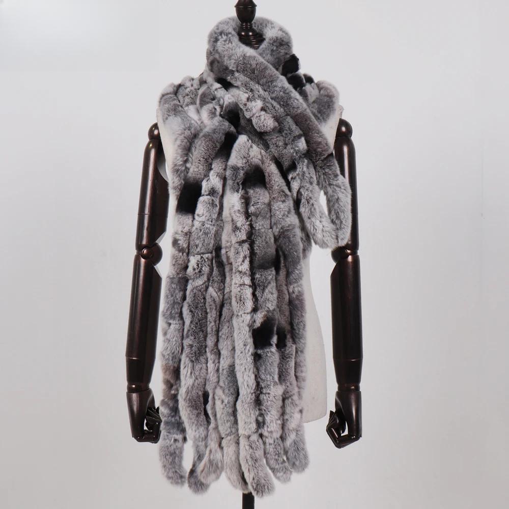 New Women Long Style Real Rex Rabbit Fur Scarf Rex Rabbit Fur Warm Soft Warp Quality Fashion Rex Rabbit Fur Tassel Shawl Scarves
