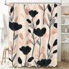Modern Floral Shower Curtain Bathroom Decor Waterproof Fabric 3D Printed Customizable Home Decoration Pink Grey Black Colorful