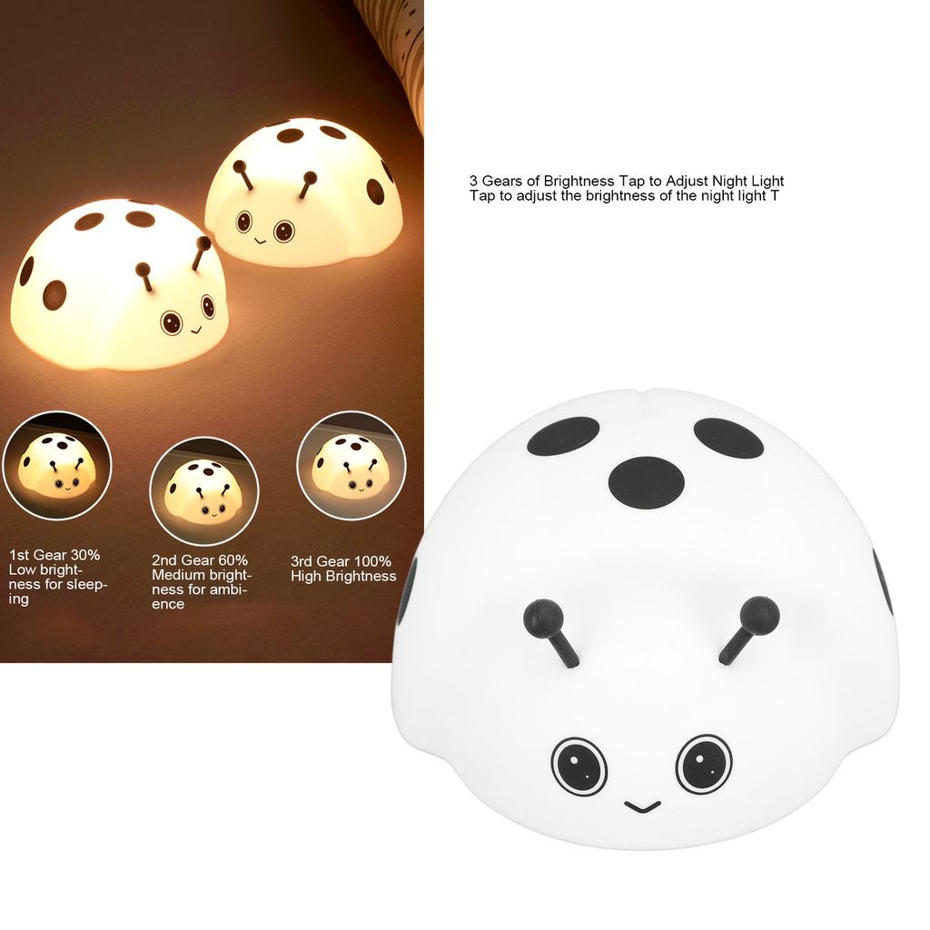 Cartoon Silicone Night Light USB Charging Rechargeable Bedside Night Lamp for Home