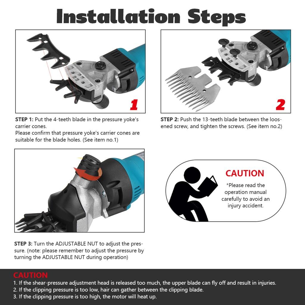 3500W Professional 6 Speeds Electric Sheep Clippers for Sheep Alpacas Llamas and Large Thick Coat Animals Grooming