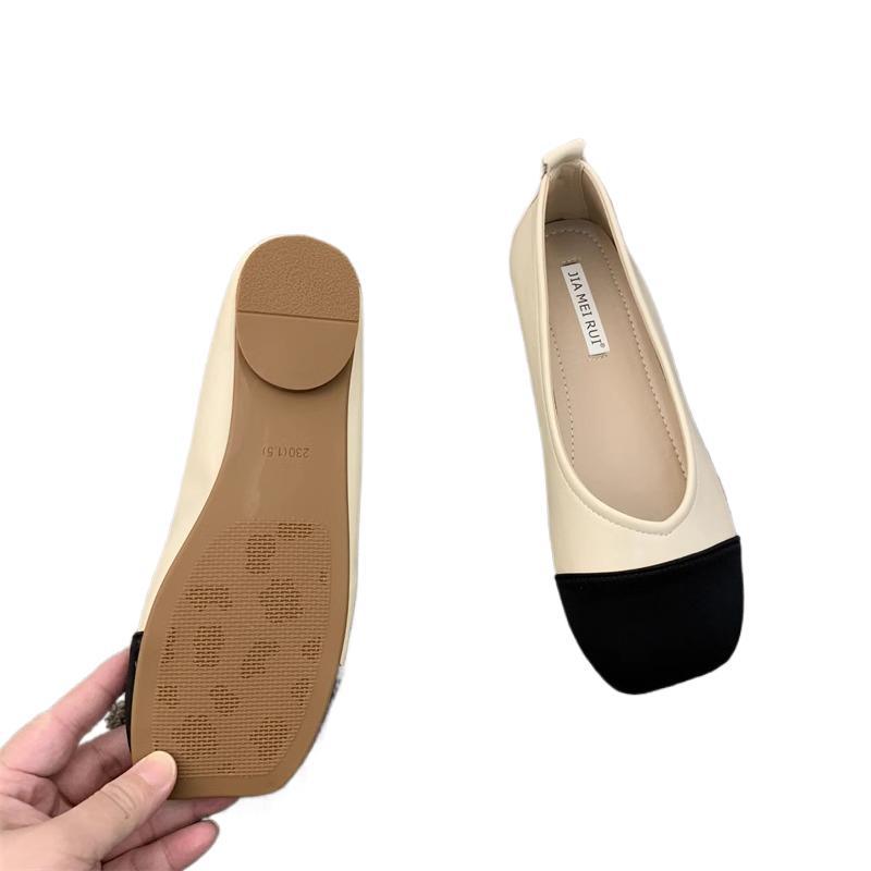 Flat single shoes women's shallow mouth shoes 2025 new spring and autumn one-pedal ladyshoes Mary Jane shoes