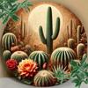 Durable Metal Cactus Sign Spring Flower Entryway Wall Decor Home Kitchen Thanksgiving Halloween