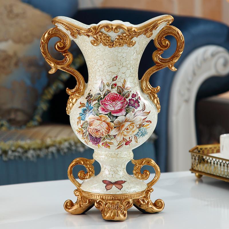 European Retro Resin Vase Decoration, Three-dimensional Dried Flower Arrangement Container, Living Room Home Decoration Crafts